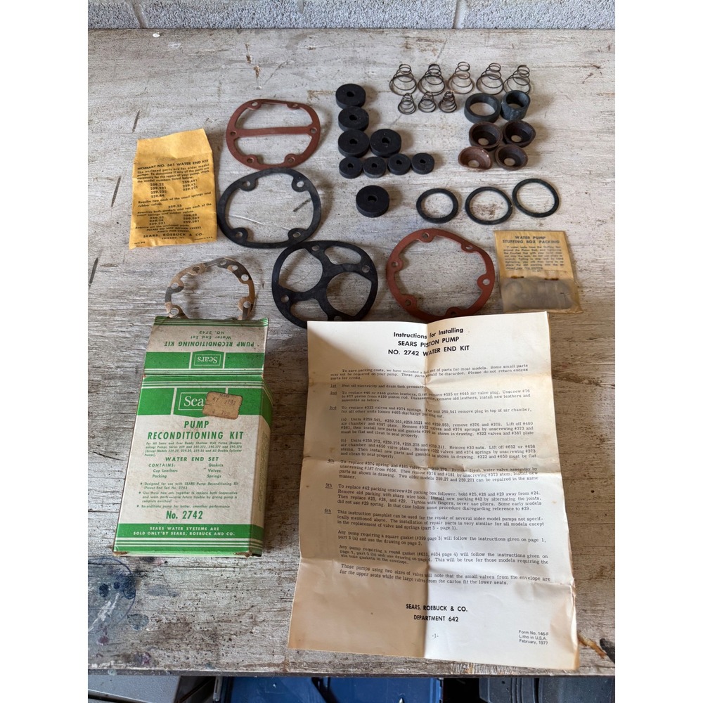 Vintage Sears Pump Reconditioning Kit No 2742 Ever Ready Shallow Well NOS Box